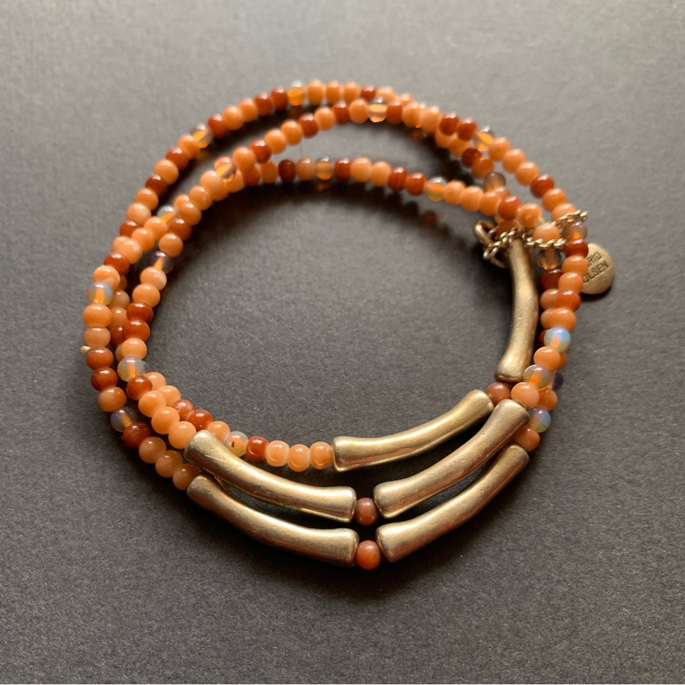 Sigrid Olsen 3 Strand Glass Beaded Bracelet | Gold Accent - Picture 4 of 6